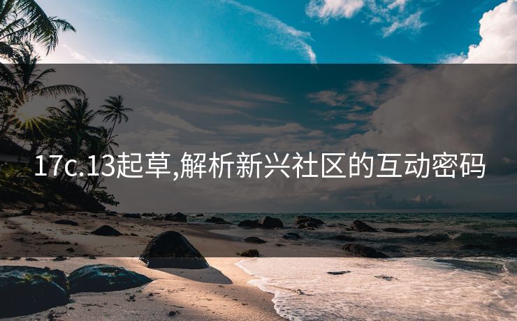 17c.13起草,解析新兴社区的互动密码