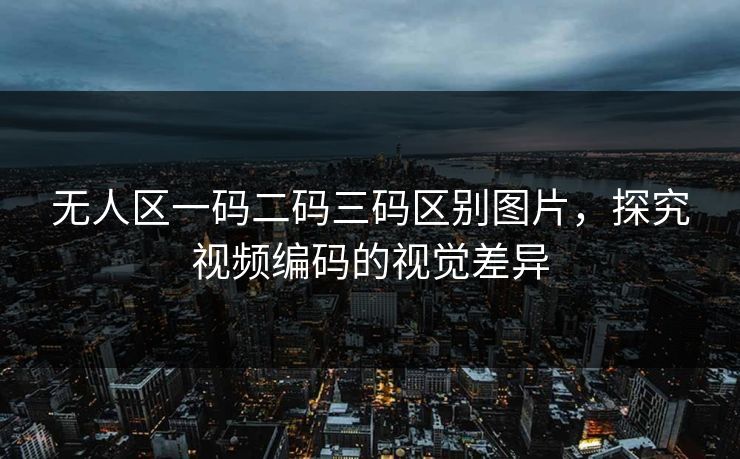 无人区一码二码三码区别图片，探究视频编码的视觉差异