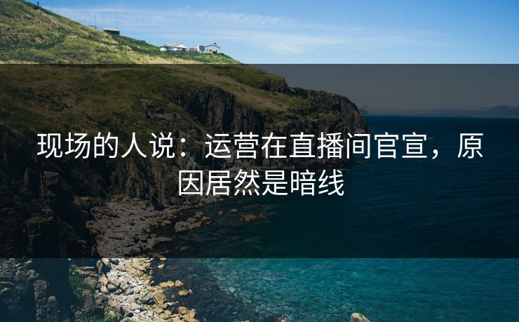 现场的人说：运营在直播间官宣，原因居然是暗线