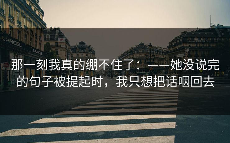 那一刻我真的绷不住了：——她没说完的句子被提起时，我只想把话咽回去
