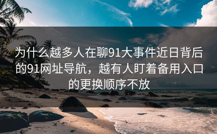 为什么越多人在聊91大事件近日背后的91网址导航，越有人盯着备用入口的更换顺序不放