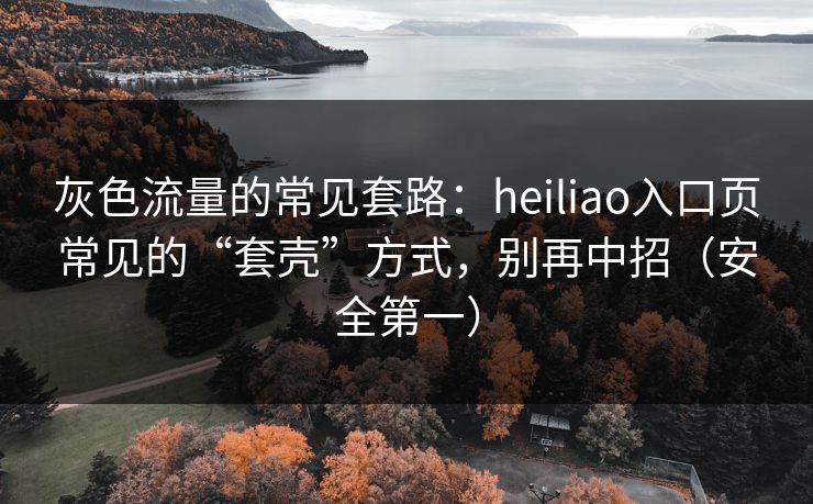 灰色流量的常见套路：heiliao入口页常见的“套壳”方式，别再中招（安全第一）